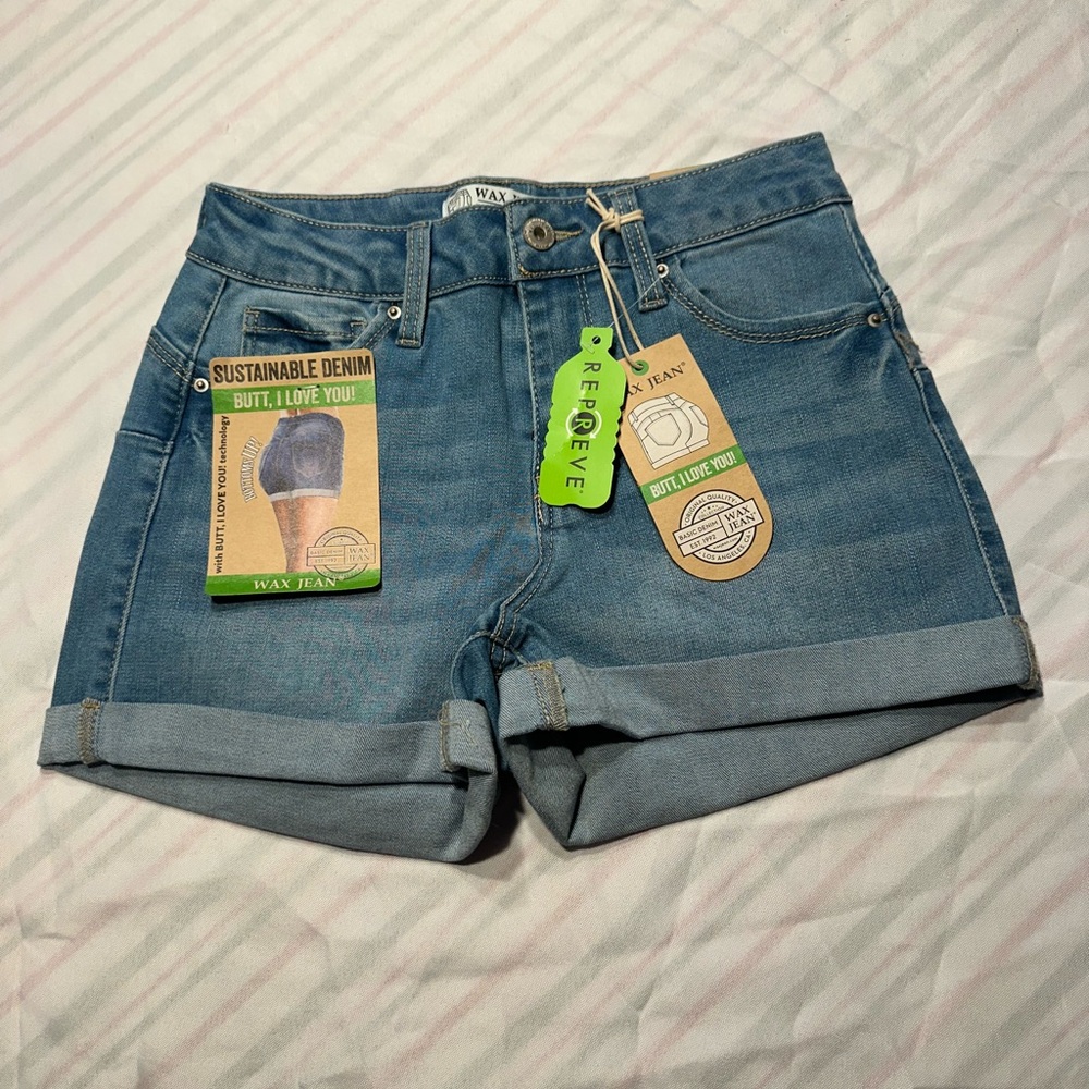 Wax Jean shorts high rise push up jeans size small NWT